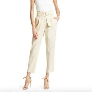 A.L.C. Diego Paperbag Tan Cropped Pants High Tie Waist Women's Size 8 $495 EUC